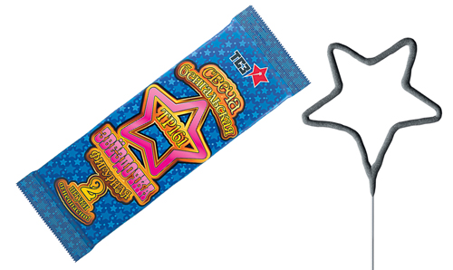  Бенгальские свечи фигурные 2 шт "Звездочка"  в Сланцах